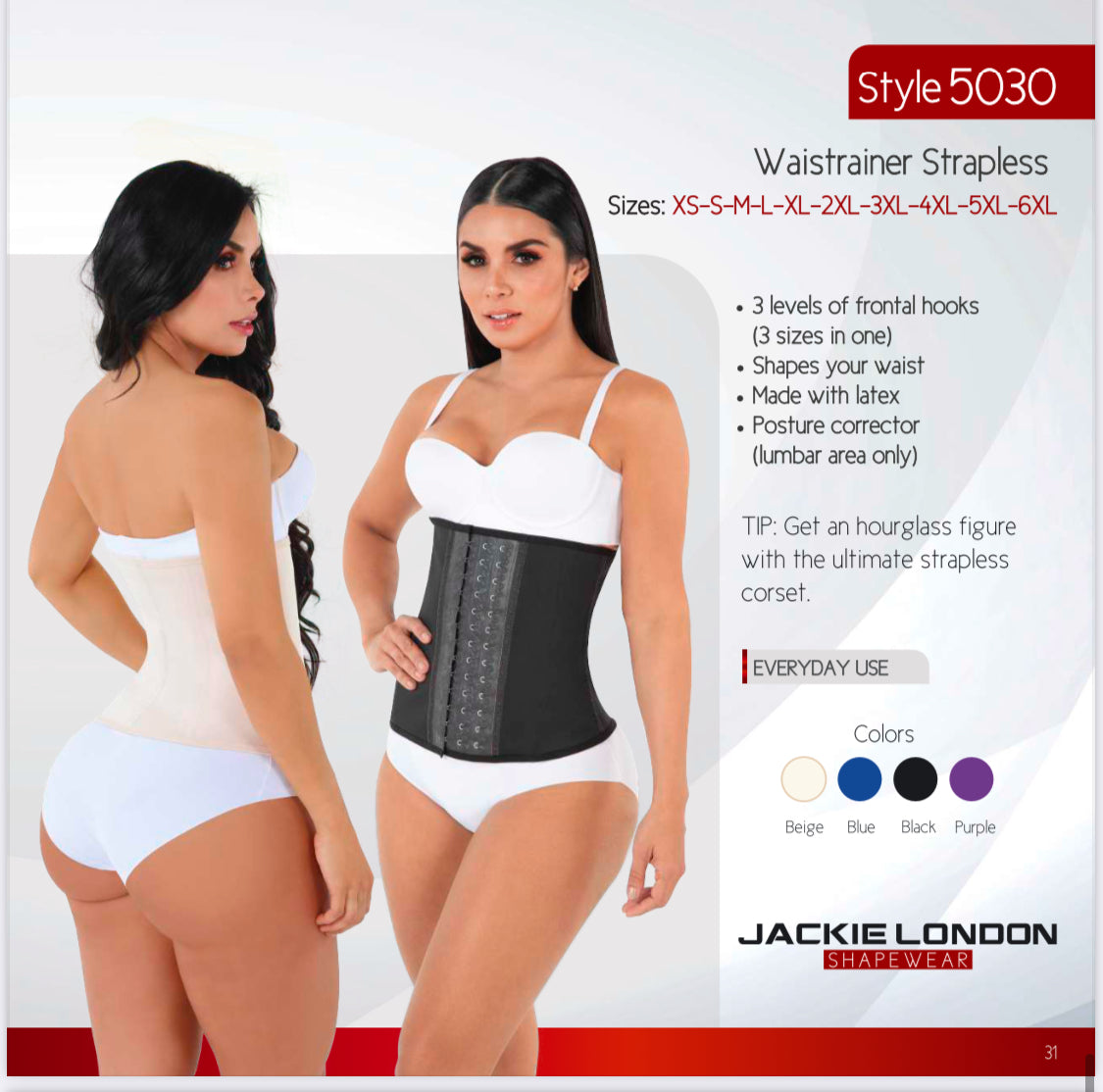 JACKIE LONDON 5030 - Waist Trainer Strapless